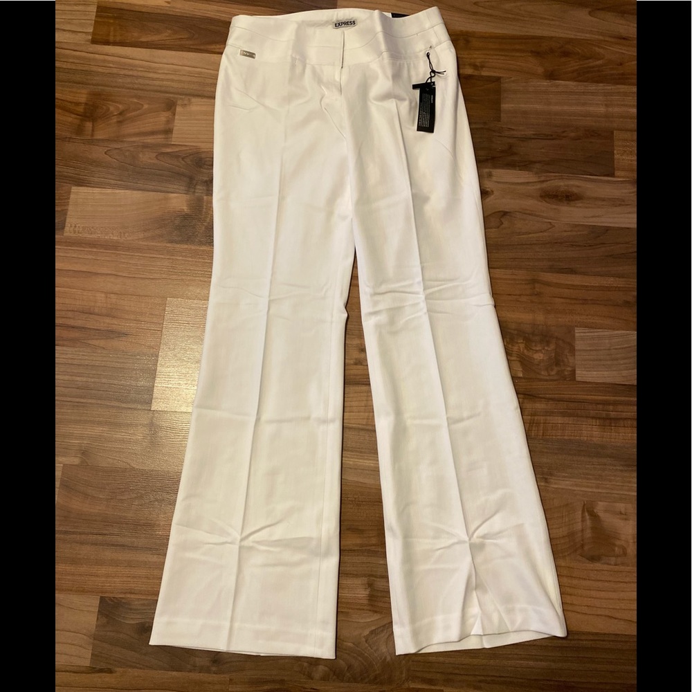 Express Editor Wide Waistband Pants - White - 10L